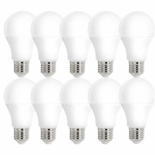 10 x Spectrum LED Leuchtmittel Birnenform 10W = 60W E27 matt 820lm Tageslichtweiß 6000K