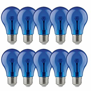 10 x Paulmann LED Leuchtmittel Birnenform 1W E27 klar Blau