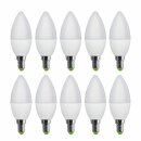 10 x LED Leuchtmittel Kerze 4W = 31W E14 matt 200°...