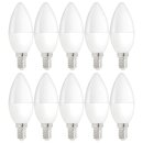 10 x LED Leuchtmittel Kerze 4W = 32W E14 matt 200° kaltweiß 6000K Tageslicht