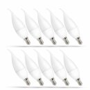 10 x LED Leuchtmittel Windstoß Kerze 4W = 31W E14 matt 200° warmweiß 3000K