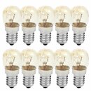 10 x Backofenlampe 300° T22 Röhre 15W E14 klar Glühbirne Glühlampe 15 Watt warmweiß 2400K dimmbar