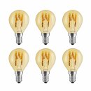 6 x LED Spiral Filament Leuchtmittel Tropfen 3W E14 Gold klar extra warmweiß 1800K DIMMBAR