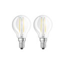 2 x Osram LED Filament Leuchtmittel Tropfen Retrofit Classic P 2,8W = 25W E14 250lm warmweiß 2700K