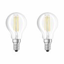 2 x Bellalux LED Filament Leuchtmittel Tropfen 4W = 40W E14 klar warmweiß 2700K