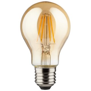 Müller-Licht LED Filament Leuchtmittel A60 Birnenform 6,5W = 35W E27 gold gelüstert 400lm Ra>90 extra warmweiß 2000K DIMMBAR