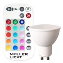 Müller-Licht RGB+ LED Reflektor 5W GU10 bunt & warmweiß dimmbar mit Fernbedienung