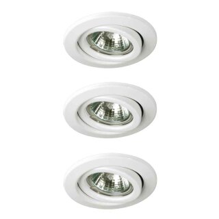 3 x Nice Price Einbauleuchten Set schwenkbar rund Weiß 3 x 50W GU10 230V Halogen