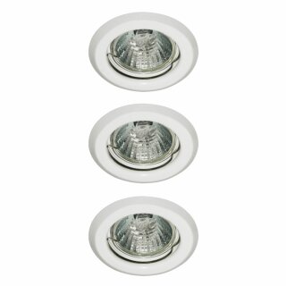 3 x Nice Price Einbauleuchten Set starr rund Weiß 3 x 50W GU10 230V Halogen