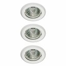 3 x Nice Price Einbauleuchten Set starr rund Weiß 3...