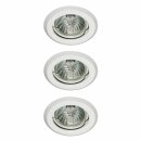 3 x Nice Price Einbauleuchten Set starr rund Weiß 3 x 50W GU10 230V Halogen