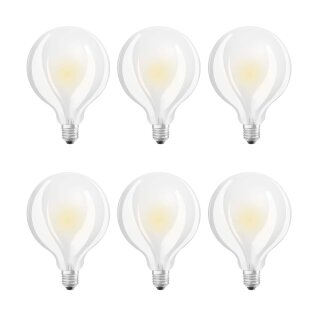 6 x Osram LED Filament Retrofit Classic Globe G95 6,5W = 60W E27 matt 806lm Neutralweiß 4000K