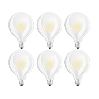 6 x Osram LED Star Classic Globe G95 8,5W = 75W E27 matt 1055lm warmweiß 2700K dimmbar