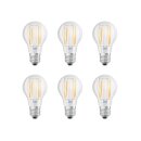 6 x Osram LED Filament Leuchtmittel Relax & Active Classic A 8W = 75W E27 klar 1055lm warmweiß & kaltweiß 2700K & 4000K