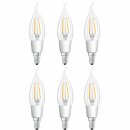 6 x Osram LED Filament Windstoß Kerze 4,5W = 40W...
