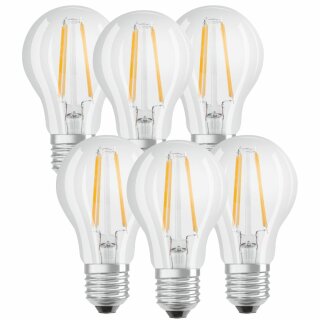 6 x Osram LED Filament Lampe Duo Click Classic A 7W = 60W E27 klar 806lm warmweiß 2700K