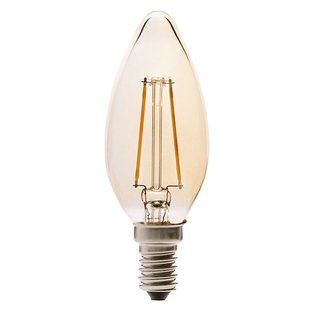 mlight LED Filament Leuchtmittel Kerze 2W = 18W E14 Gold gelüstert 160lm warmweiß 2700K