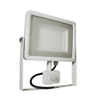 mlight LED Fluter Strahler IP65 Weiß 50W 4200lm Tageslicht 5000K kaltweiß mit Bewegungsmelder