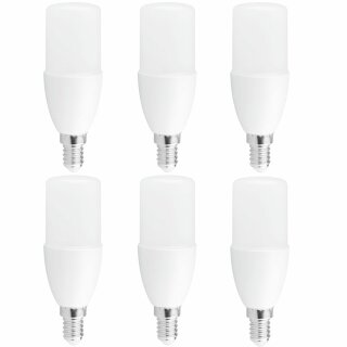 6 x LED Leuchtmittel Röhre Stick T37 8W ~ 60W E14 matt 750lm warmweiß 2700K