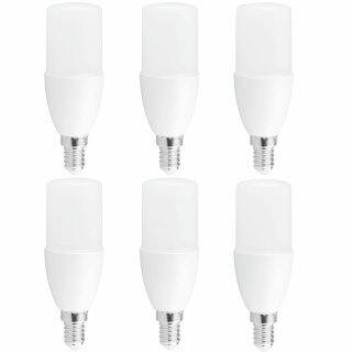 6 x LED Leuchtmittel Röhre Stick T37 10W ~ 75W E14 matt 950lm kaltweiß 6500K Tageslicht