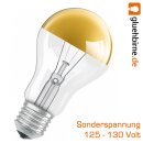 Leuci Glühbirne 60W E27 Gold Kopfspiegel Sonderspannung 125-130V 60 Watt KVG Glühlampe