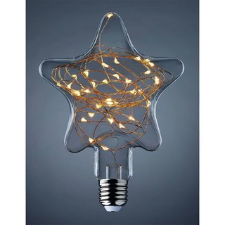 stiltalent LED Kupferkabel Leuchtmittel Stern 1,5W E27 klar warmweiß 2700K