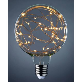 stiltalent LED Kupferkabel Leuchtmittel Globe G125 1,5W E27 klar warmweiß 2700K