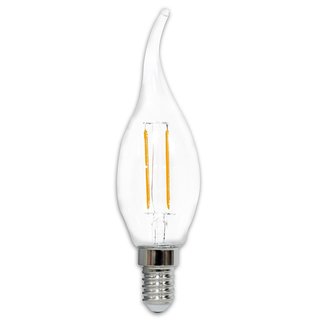 LightMe LED Filament Windstoß Kerze 2W = 25W E14 klar 250lm warmweiß 2700K