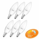 6 x Osram LED Leuchtmittel Kerzenform 5W = 40W E14 matt...