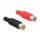 2 x Conexion Cinch RCA Stecker Kupplung Buchse weiblich female rot schwarz zum löten