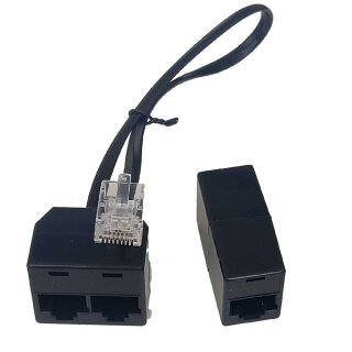 Conexion Adapter ISDN-Zweifach-Verteiler 1x RJ45 Stecker - 2x RJ45 Kupplung mit ISDN-Verteiler