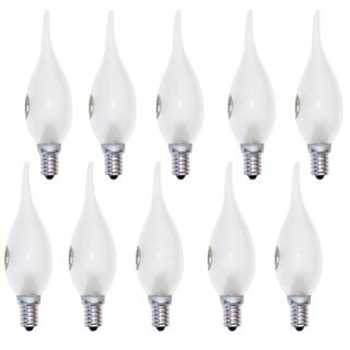 10 x Klein Glühbirne Kerze Windstoß 25W E14 MATT Glühlampe Glühbirnen Glühlampen