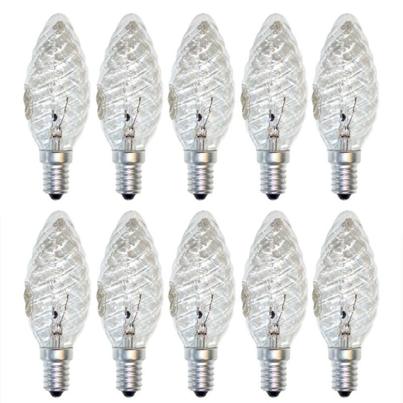 10 x Klein Glühbirne Kerze gedreht 25W E14 KLAR Glühbirnen Glühlampen