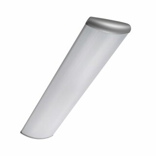 OBI Wand- & Deckenleuchte Büroleuchte Oval 126cm silber 2 x 36W 6600lm T8 Leuchtstoffröhre neutralweiß 4000K