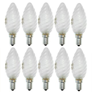 10 x Klein Glühbirne Kerze gedreht 40W E14 MATT Glühbirnen Glühlampen Glühlampe 40 Watt