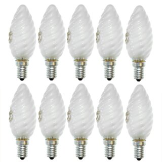 10 x Klein Glühbirne Kerze gedreht 40W E14 MATT Glühbirnen Glühlampen Glühlampe 40 Watt