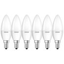 6 x Osram LED Leuchtmittel Kerzenform 5,5W = 40W E14 matt Duo Click Dim DIMMBAR per Lichtschalter