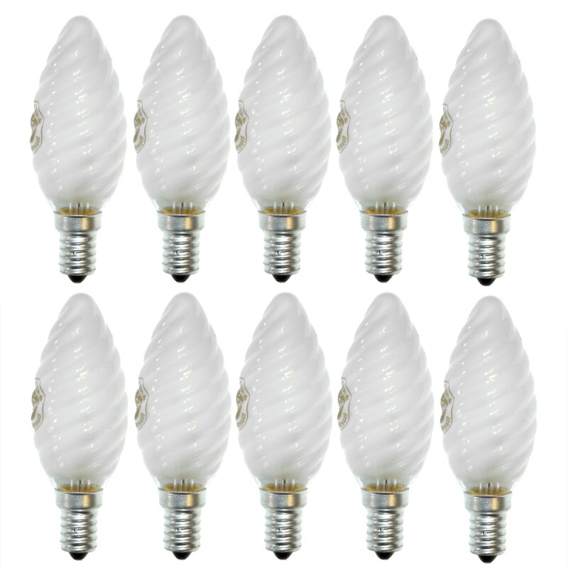 10 x Klein Glühbirne Kerze gedreht 25W E14 MATT Glühbirnen Glühlampen