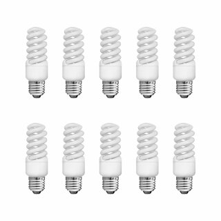 10 x Lightway ESL Energiesparlampe Spirale 14W = 64W E27 800lm warmweiß 2700K T36x114mm 10000h