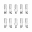 10 x Lightway ESL Energiesparlampe Spirale 14W = 64W E27 800lm warmweiß 2700K T36x114mm 10000h