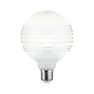 Paulmann LED Globe G125 Ringspiegel Weiß matt liniert 4,5W = 40W E27 470lm warmweiß 2700K dimmbar