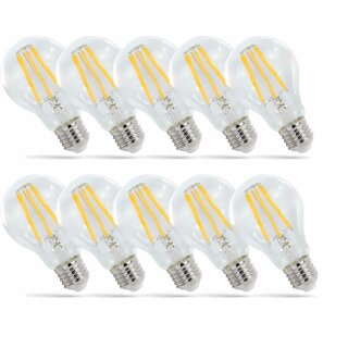 10 x LED Filament Leuchtmittel Birnenform 8,5W E27 klar 1200lm Neutralweiß 4000K 300°