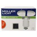 Müller-Licht LED Außenstrahler Solar-Spot schwenkbar Weiß IP44 6W 400lm Tageslichtweiß 6500K mit Sensor