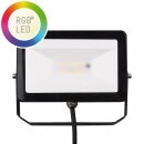 Müller-Licht LED Außenstrahler eckig Schwarz IP65 10W 850lm RGB + warmweiß 3000K inkl. Fernbedienung