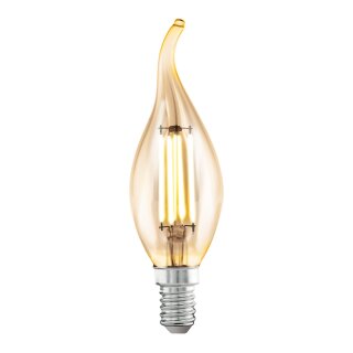 Eglo LED Filament Leuchtmittel Vintage Windstoßkerze 4W = 22W E14 Gold 220lm extra warmweiß 2200K