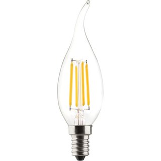 Müller-Licht LED Filament Leuchtmittel Retro Windstoßkerze 4,5W = 40W E14 klar 470lm warmweiß 2700K Ra>90