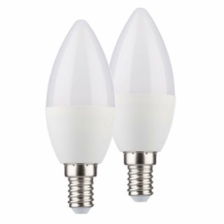 2 x Müller-Licht LED Essentials Leuchtmittel Kerzenform 3W = 25W E14 matt 250lm warmweiß 2700K 180°