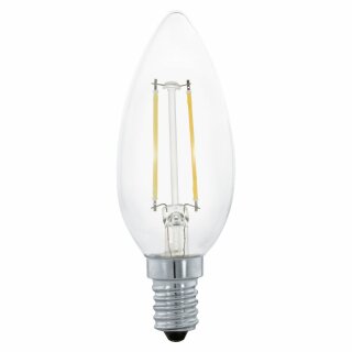 Eglo LED Filament Leuchtmittel Kerze 2W = 19W E14 klar 180lm warmweiß 2700K