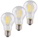 3 x Müller-Licht LED Filament Retro Leuchtmittel Birnenform 4W = 40W E27 klar 470lm warmweiß 2700K