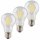 3 x Müller-Licht LED Filament Retro Leuchtmittel Birnenform 4W = 40W E27 klar 470lm warmweiß 2700K